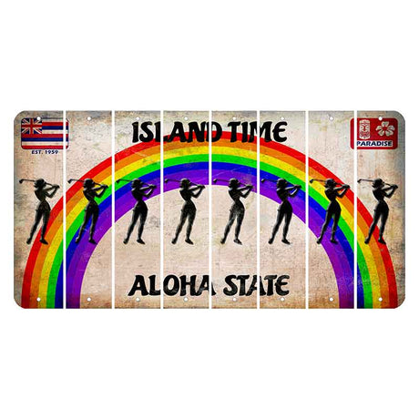 Hawaii Rainbow Island Time Cut License Plate Strips (Set of 8)