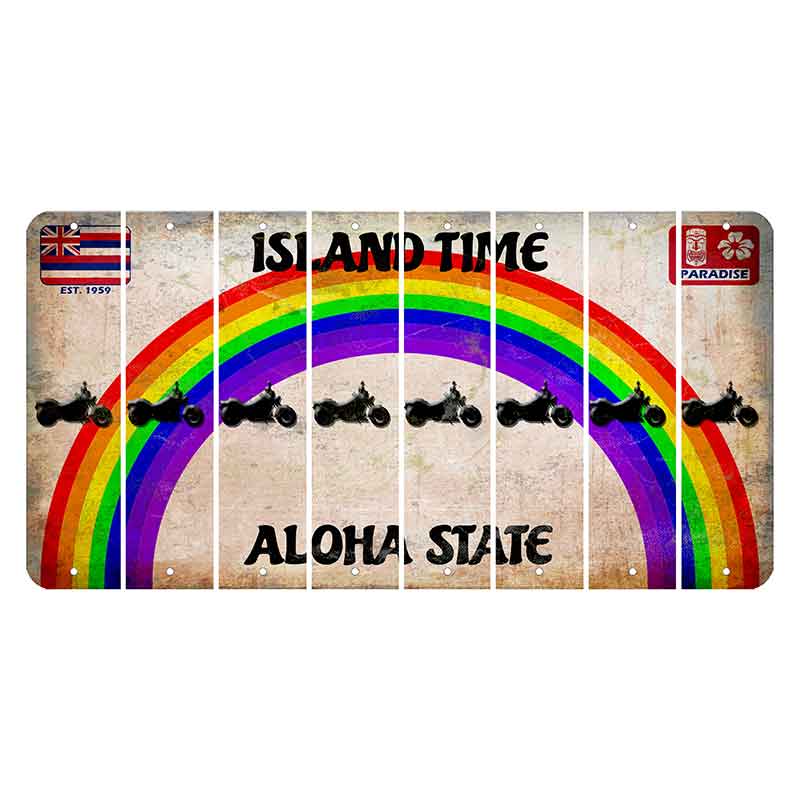 Hawaii Rainbow Island Time Cut License Plate Strips (Set of 8)