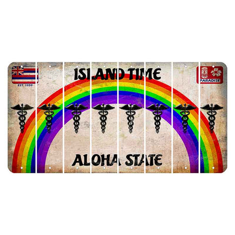 Hawaii Rainbow Island Time Cut License Plate Strips (Set of 8)