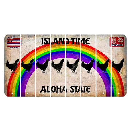 Hawaii Rainbow Island Time Cut License Plate Strips (Set of 8)