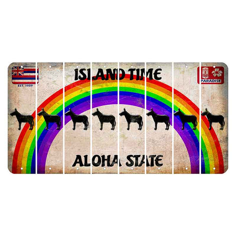 Hawaii Rainbow Island Time Cut License Plate Strips (Set of 8)