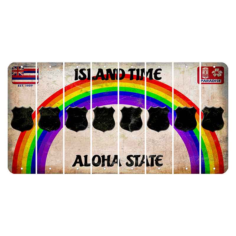 Hawaii Rainbow Island Time Cut License Plate Strips (Set of 8)