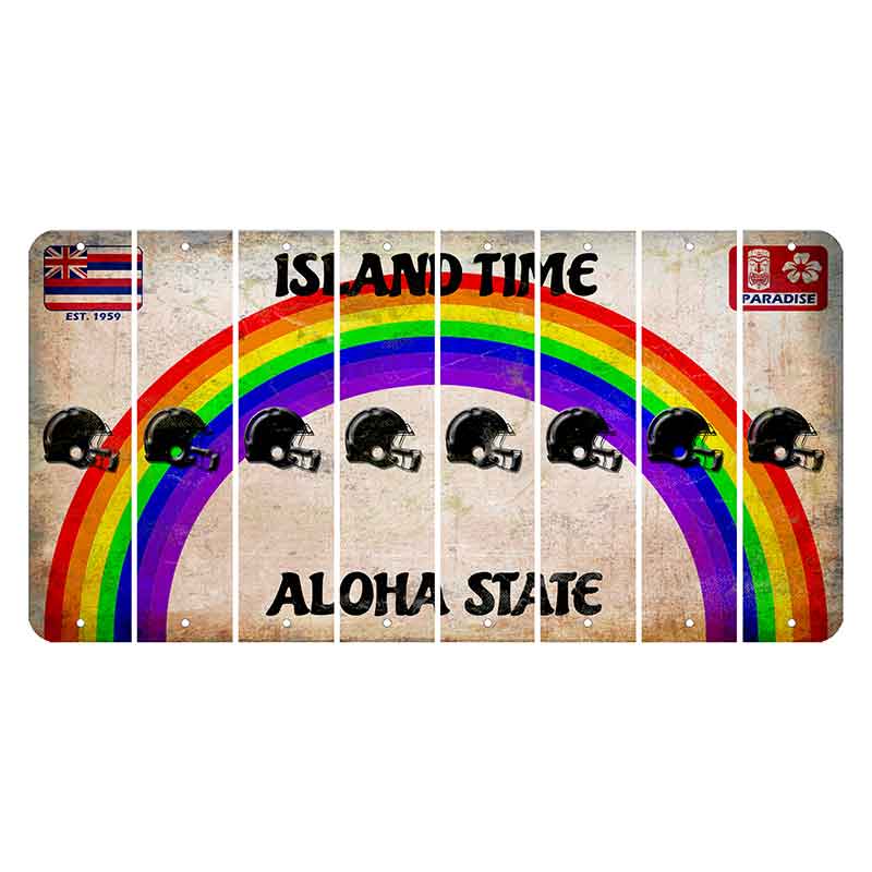 Hawaii Rainbow Island Time Cut License Plate Strips (Set of 8)