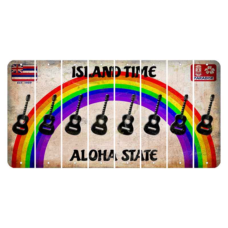 Hawaii Rainbow Island Time Cut License Plate Strips (Set of 8)