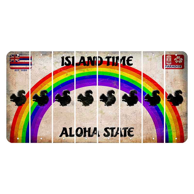 Hawaii Rainbow Island Time Cut License Plate Strips (Set of 8)