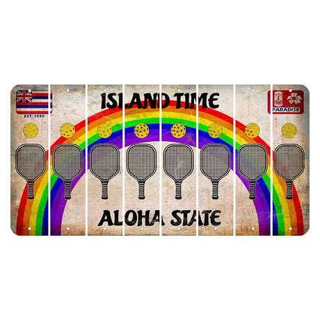 Hawaii Rainbow Island Time Cut License Plate Strips (Set of 8)