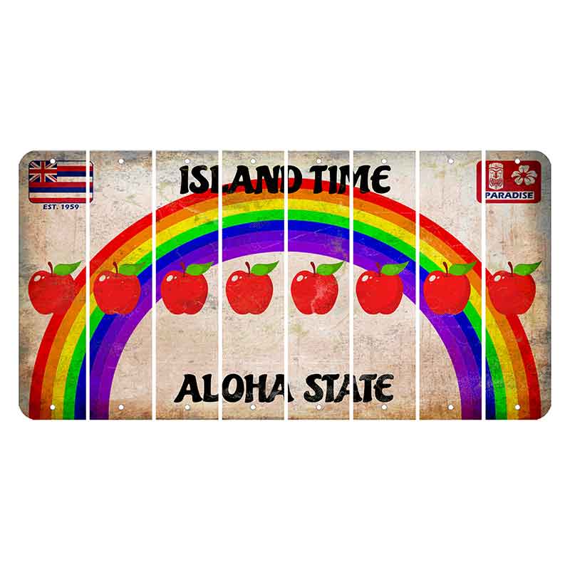 Hawaii Rainbow Island Time Cut License Plate Strips (Set of 8)