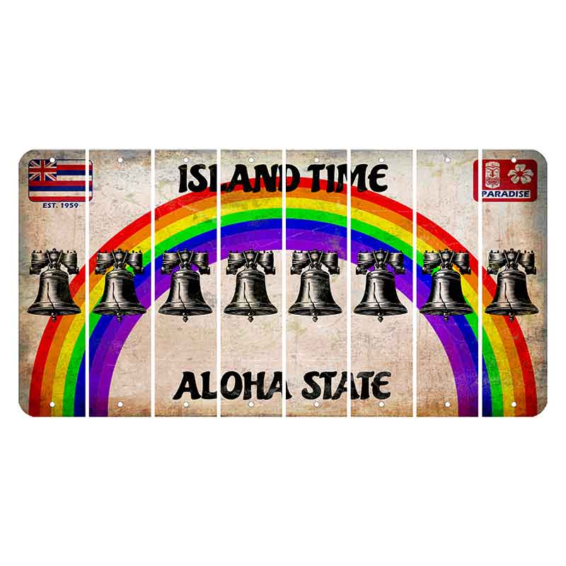 Hawaii Rainbow Island Time Cut License Plate Strips (Set of 8)