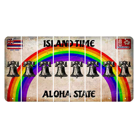 Hawaii Rainbow Island Time Cut License Plate Strips (Set of 8)