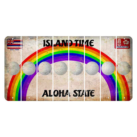 Hawaii Rainbow Island Time Cut License Plate Strips (Set of 8)