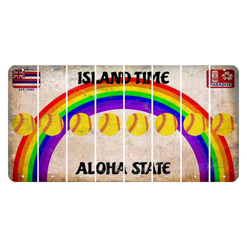 Hawaii Rainbow Island Time Cut License Plate Strips (Set of 8)