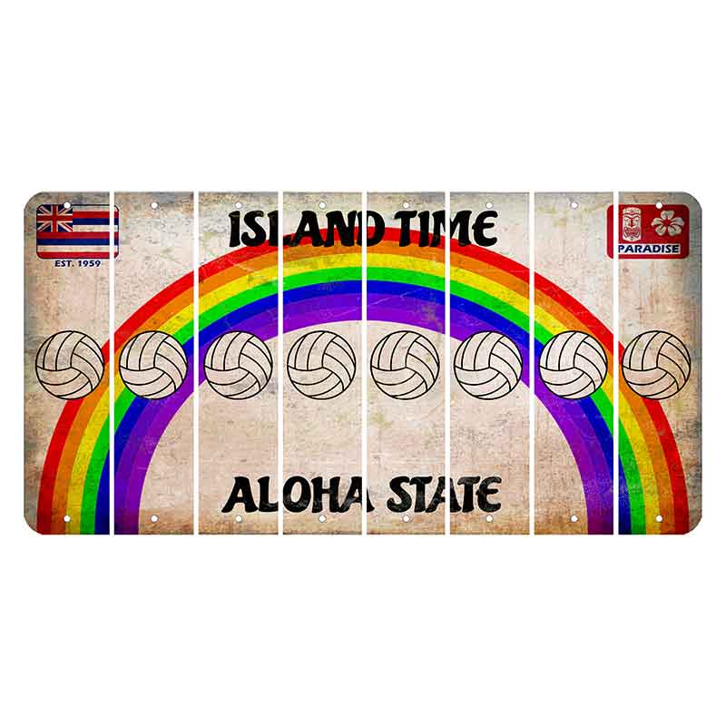 Hawaii Rainbow Island Time Cut License Plate Strips (Set of 8)