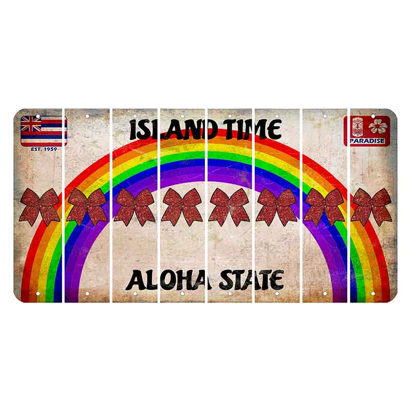 Hawaii Rainbow Island Time Cut License Plate Strips (Set of 8)