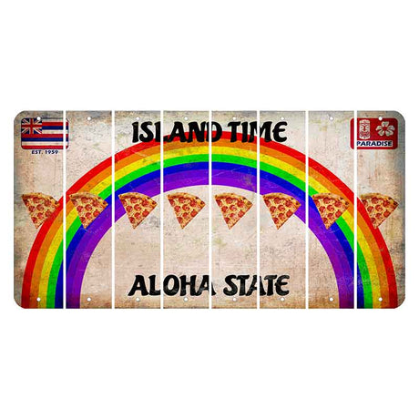 Hawaii Rainbow Island Time Cut License Plate Strips (Set of 8)