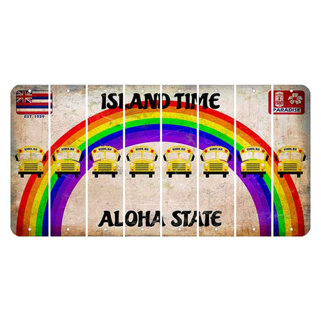 Hawaii Rainbow Island Time Cut License Plate Strips (Set of 8)