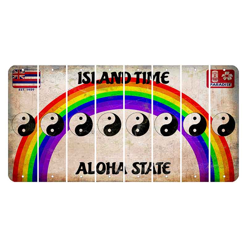 Hawaii Rainbow Island Time Cut License Plate Strips (Set of 8)