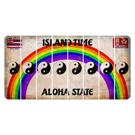 Hawaii Rainbow Island Time Cut License Plate Strips (Set of 8)