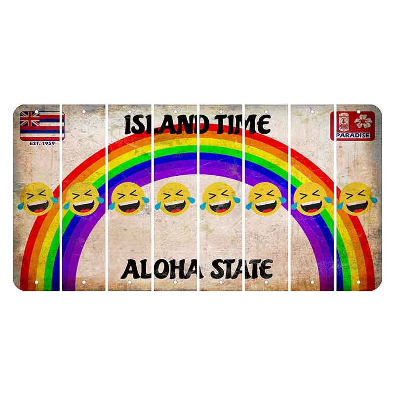 Hawaii Rainbow Island Time Cut License Plate Strips (Set of 8)