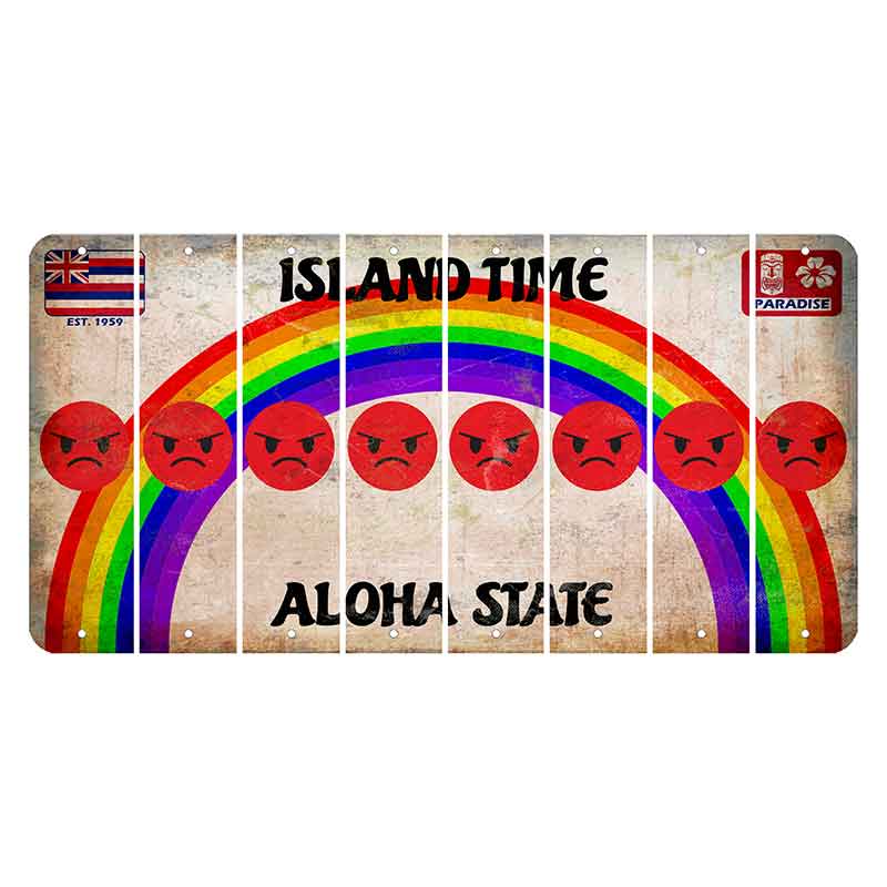 Hawaii Rainbow Island Time Cut License Plate Strips (Set of 8)