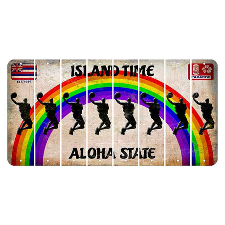 Hawaii Rainbow Island Time Cut License Plate Strips (Set of 8)