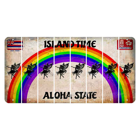 Hawaii Rainbow Island Time Cut License Plate Strips (Set of 8)