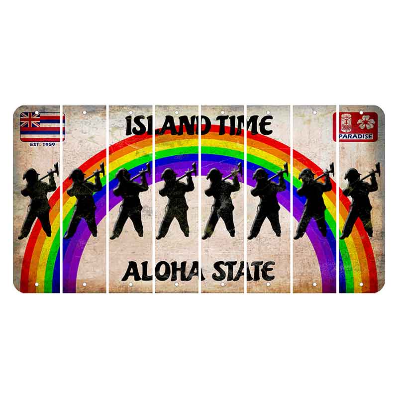 Hawaii Rainbow Island Time Cut License Plate Strips (Set of 8)