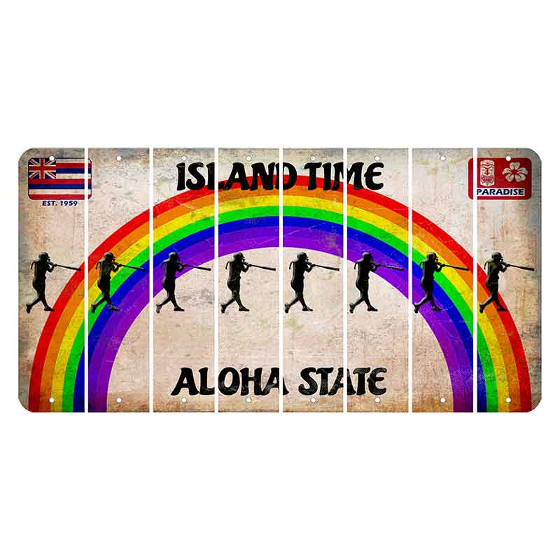 Hawaii Rainbow Island Time Cut License Plate Strips (Set of 8)