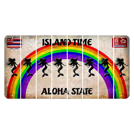 Hawaii Rainbow Island Time Cut License Plate Strips (Set of 8)