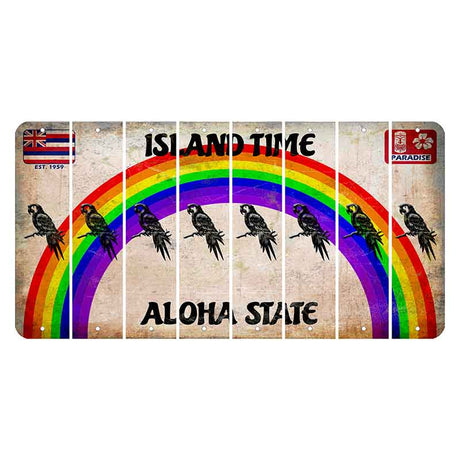 Hawaii Rainbow Island Time Cut License Plate Strips (Set of 8)