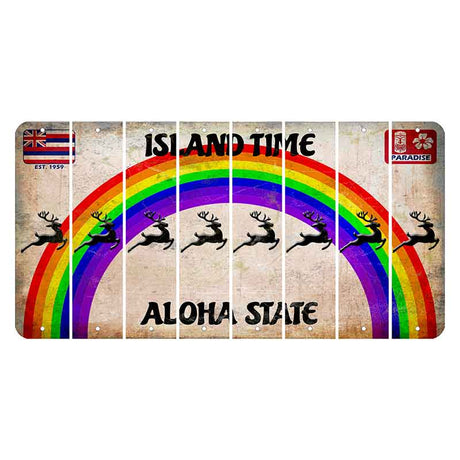 Hawaii Rainbow Island Time Cut License Plate Strips (Set of 8)