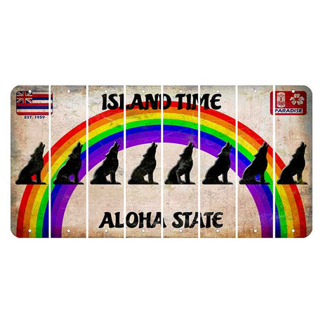 Hawaii Rainbow Island Time Cut License Plate Strips (Set of 8)