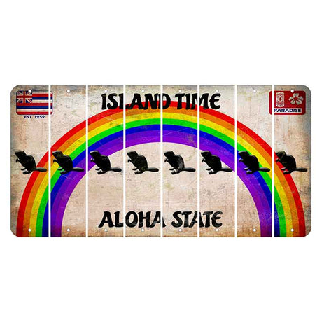 Hawaii Rainbow Island Time Cut License Plate Strips (Set of 8)