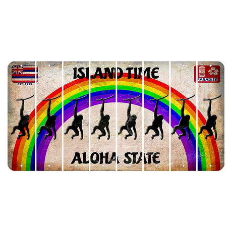 Hawaii Rainbow Island Time Cut License Plate Strips (Set of 8)