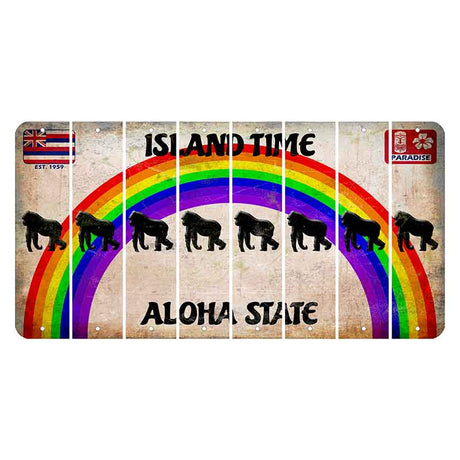 Hawaii Rainbow Island Time Cut License Plate Strips (Set of 8)