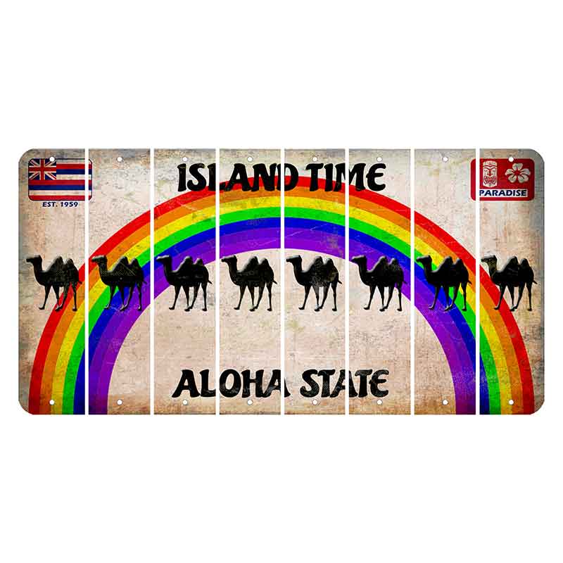 Hawaii Rainbow Island Time Cut License Plate Strips (Set of 8)