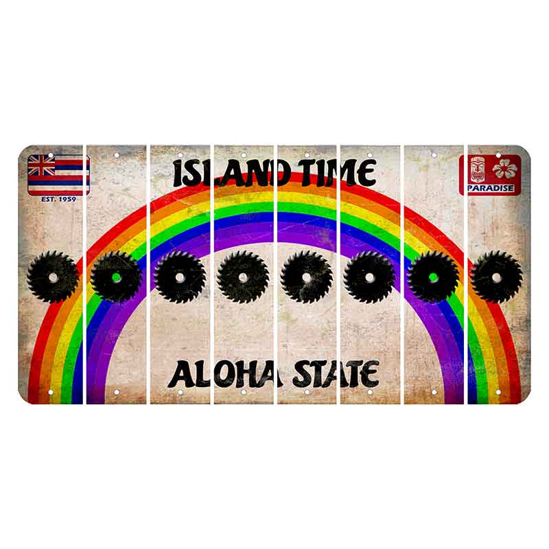 Hawaii Rainbow Island Time Cut License Plate Strips (Set of 8) Saw Blade