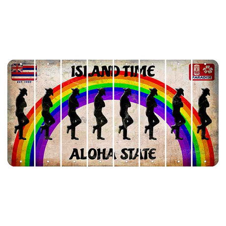 Hawaii Rainbow Island Time Cut License Plate Strips (Set of 8)