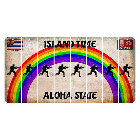 Hawaii Rainbow Island Time Cut License Plate Strips (Set of 8)