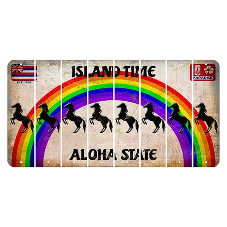 Hawaii Rainbow Island Time Cut License Plate Strips (Set of 8)