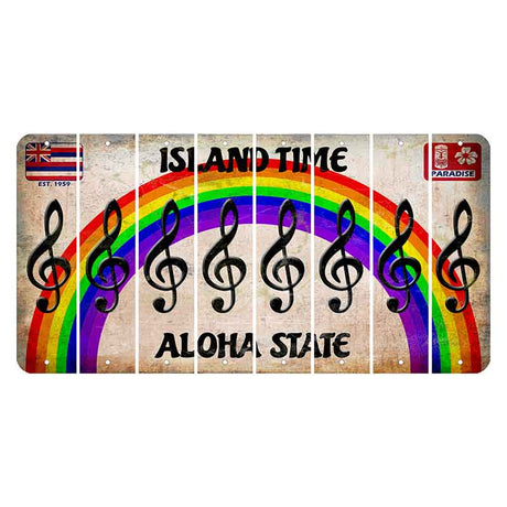 Hawaii Rainbow Island Time Cut License Plate Strips (Set of 8)