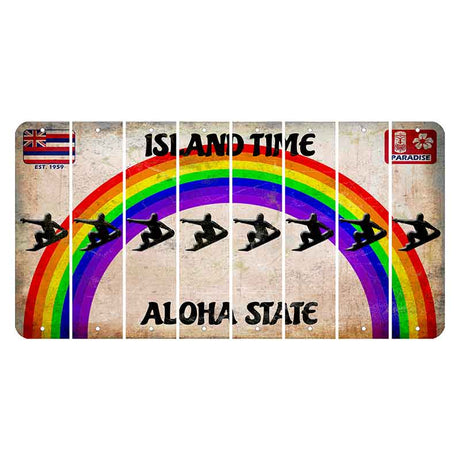 Hawaii Rainbow Island Time Cut License Plate Strips (Set of 8)