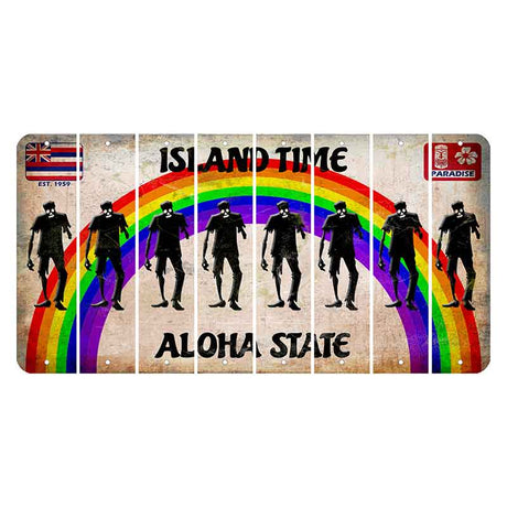 Hawaii Rainbow Island Time Cut License Plate Strips (Set of 8)