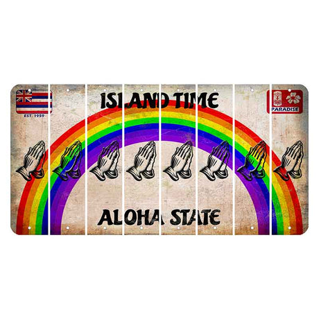 Hawaii Rainbow Island Time Cut License Plate Strips (Set of 8)