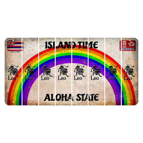 Hawaii Rainbow Island Time Cut License Plate Strips (Set of 8)