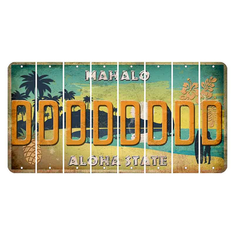 Hawaii Pineapple Cut License Plate Strips (Set of 8) D