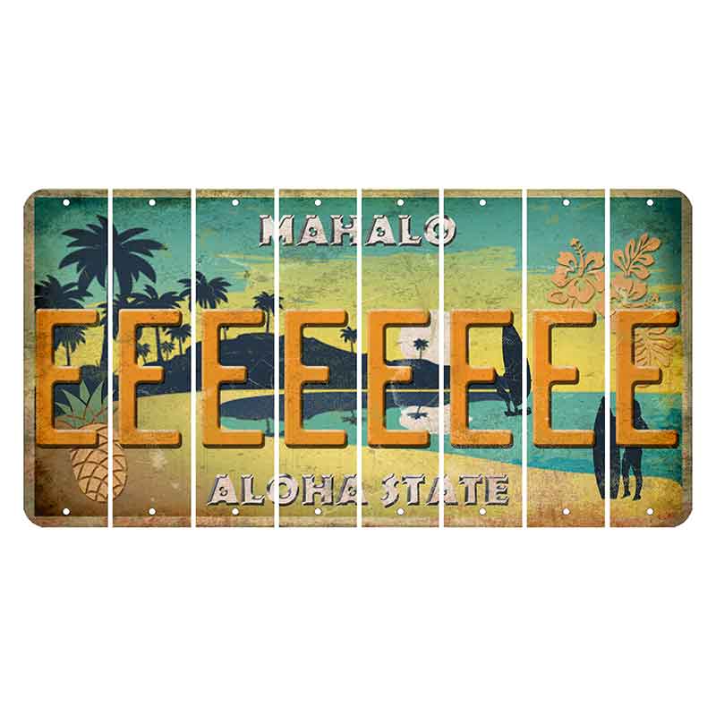 Hawaii Pineapple Cut License Plate Strips (Set of 8)