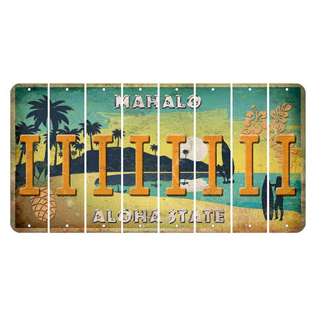 Hawaii Pineapple Cut License Plate Strips (Set of 8)