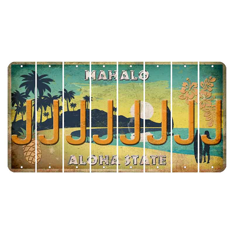 Hawaii Pineapple Cut License Plate Strips (Set of 8)