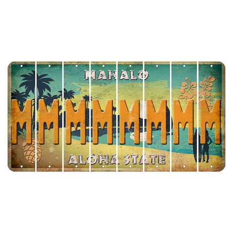 Hawaii Pineapple Cut License Plate Strips (Set of 8)