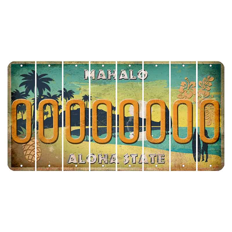 Hawaii Pineapple Cut License Plate Strips (Set of 8) O